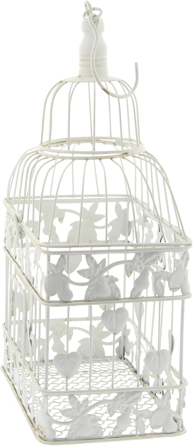Vintage Metal Birdcage, 22 Inch, White L341146