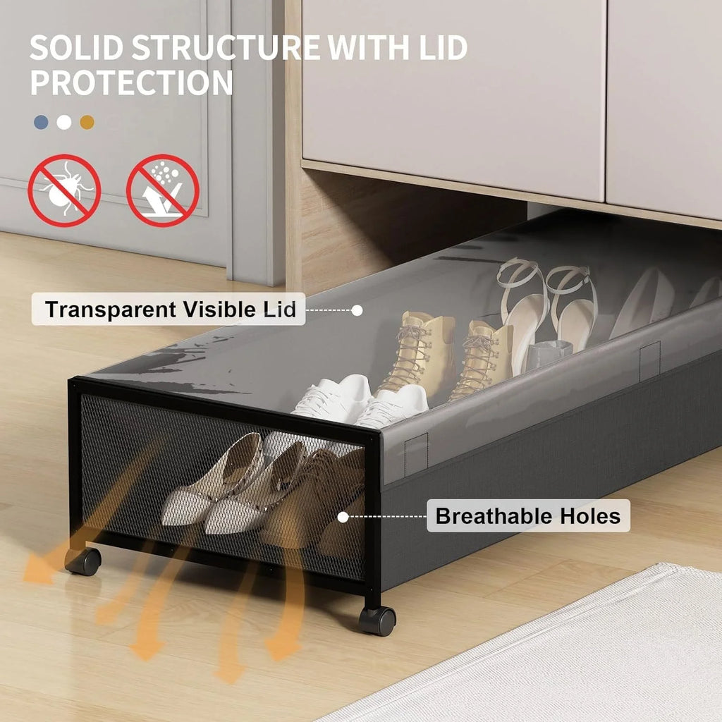Under Bed Storage Containers with Wheels, Large 54L, 2 Pack Z7022