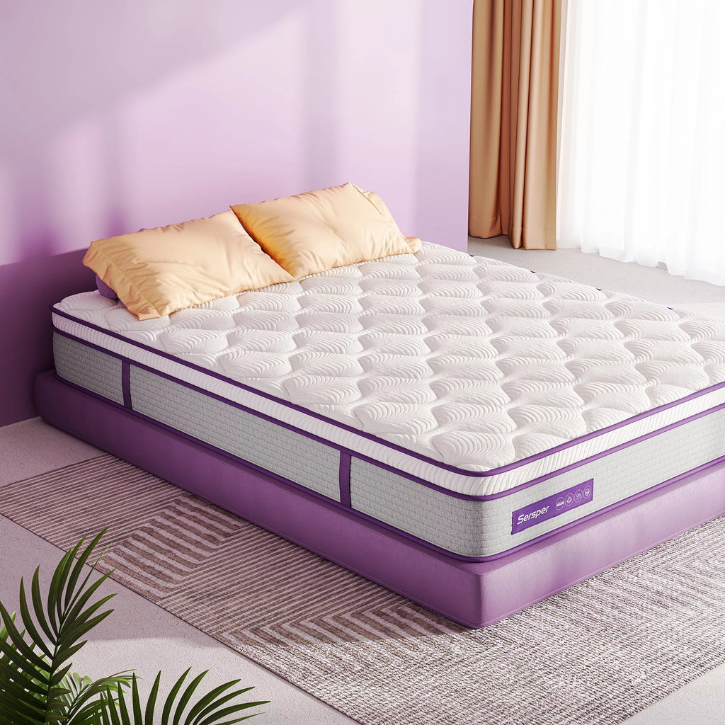 Queen Size Hybrid Mattress, 10 Inch Memory Foam Euro Top, Medium Firm T31957
