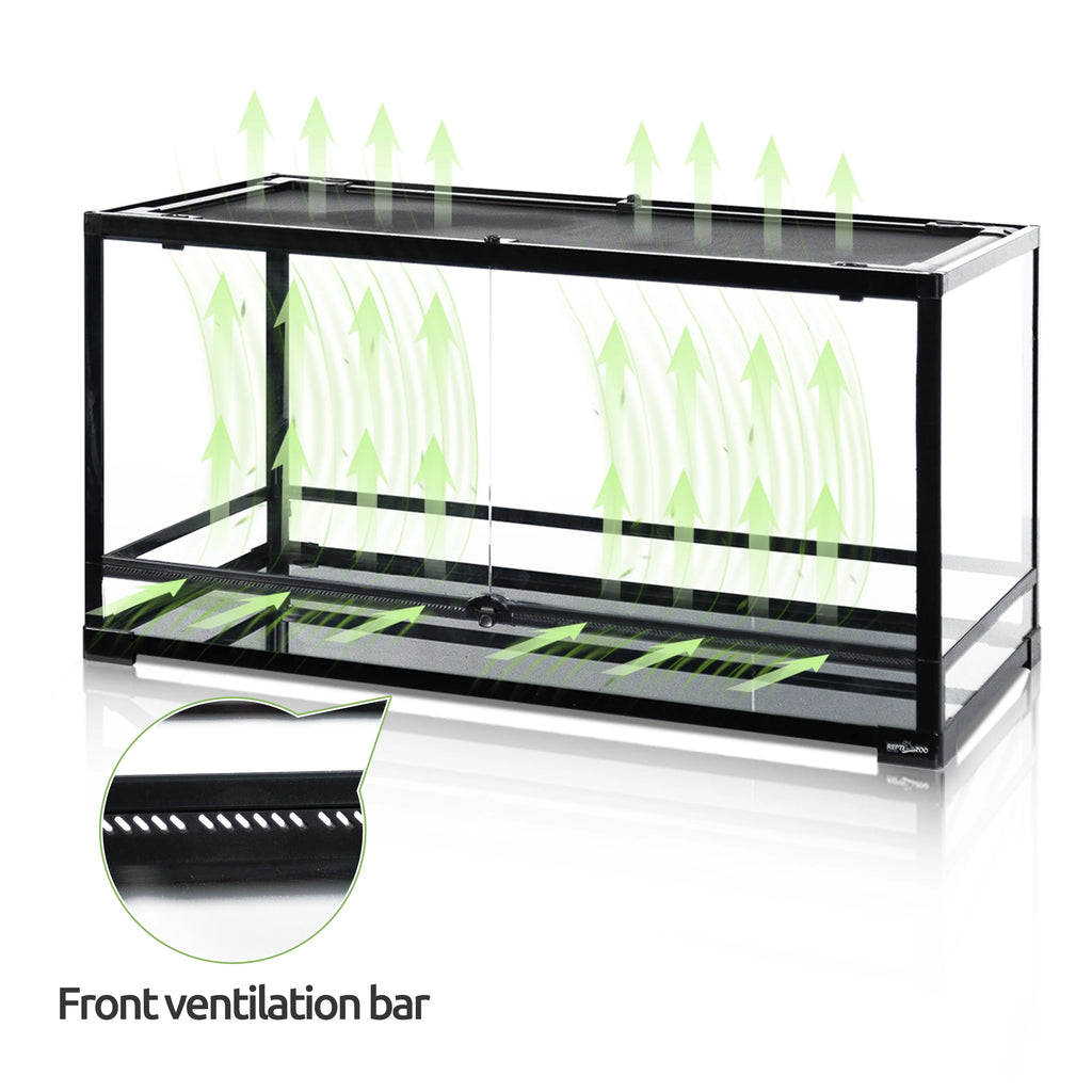Glass Reptile Terrarium 50 Gallon Front Opening Habitat Tank L779
