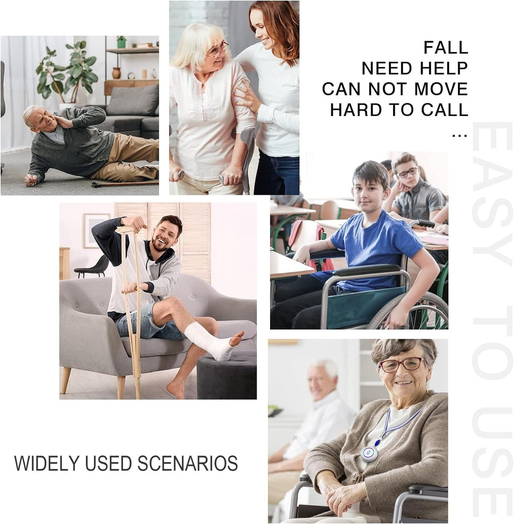 Wireless Caregiver Pager with 3 Call Buttons and 3 Receivers for Seniors O657025