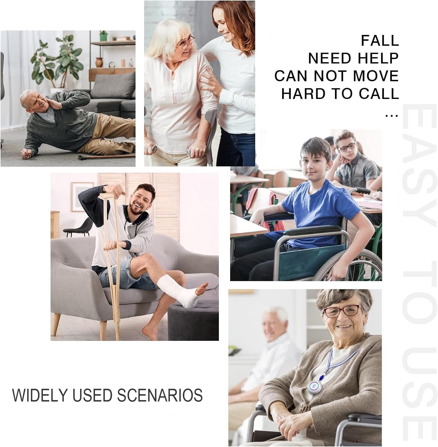 Wireless Caregiver Pager with 3 Call Buttons and 3 Receivers for Seniors O657025