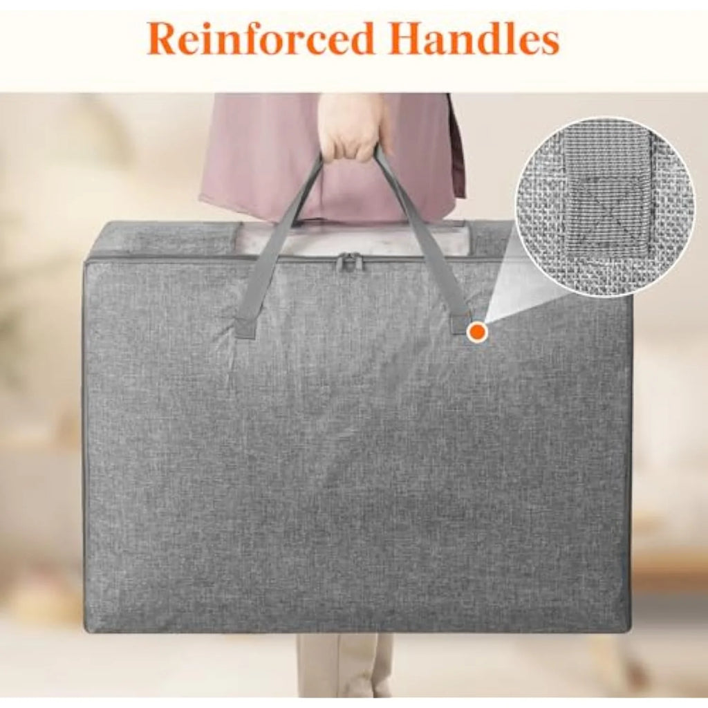 Comforter Storage Bag, 2 Pack Foldable Storage Bins with Lids and Zippers A760193