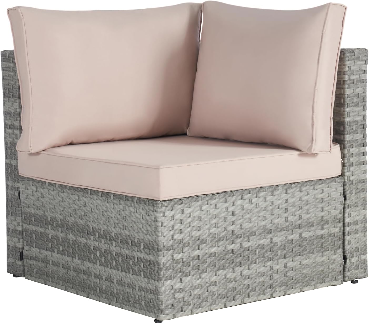 Outdoor Patio Conversation Set with PE Rattan Wicker Sofa and Coffee Table F441515