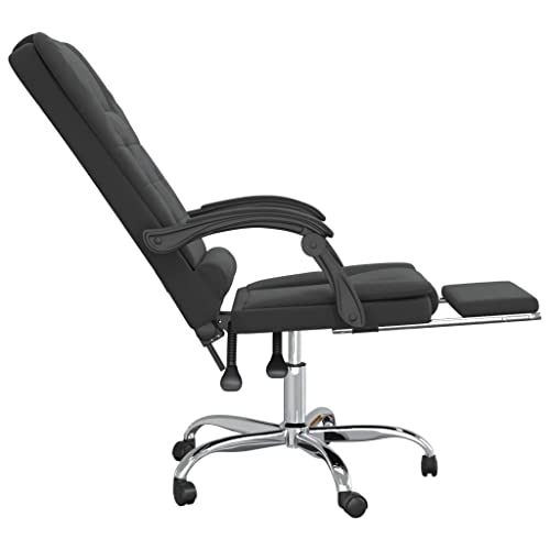 Massage Reclining Office Chair Black Velvet V547