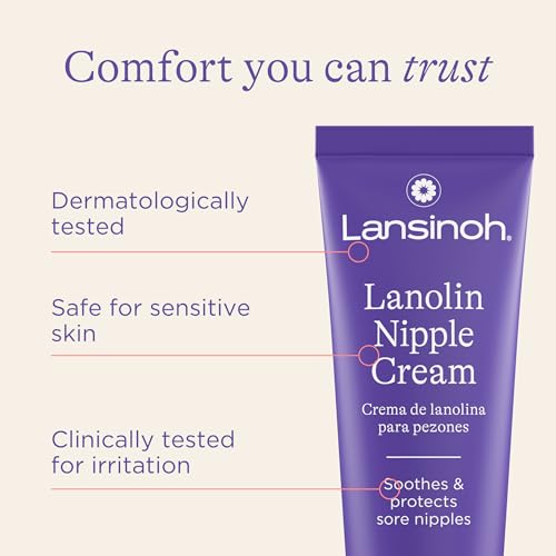 Lanolin Nipple Cream for Breastfeeding, 100% Natural, 1.41 Ounces W651701