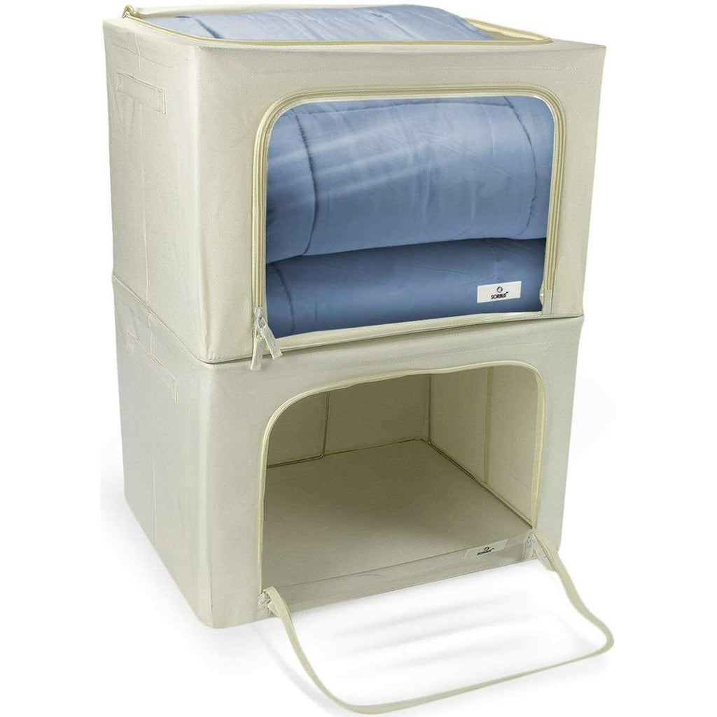 Stackable Clothes & Blanket Storage Bags - Underbed & Closet Organizer (2-Pack) U2111
