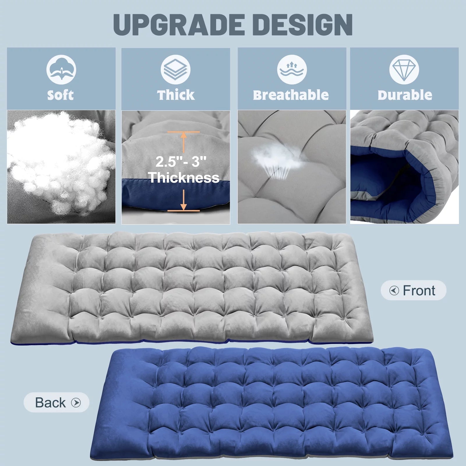 Camping Cot for Adults, Portable Folding Bed with Mattress and Carry Bag J418
