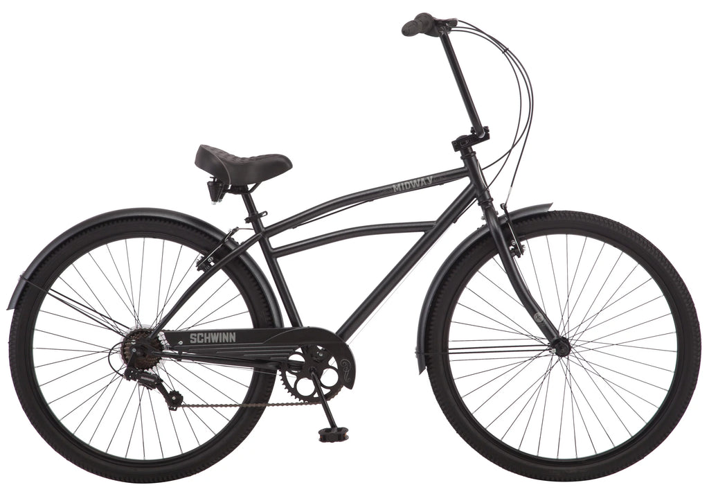Men's cruiser bike, 29-inch wheels, 7 speeds, black H354974