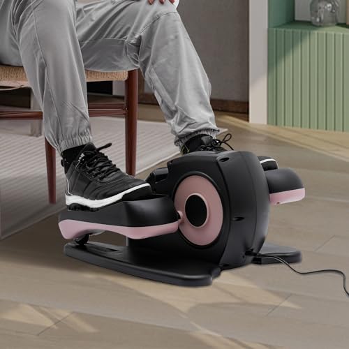 Seated Pedal Exerciser for Seniors, Quiet Mini Elliptical Machine with Remote Control W4862