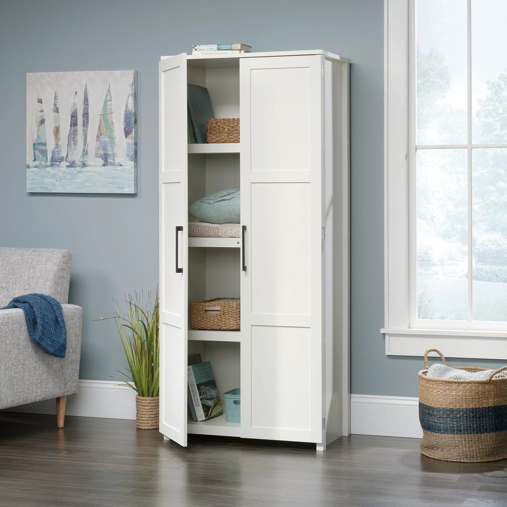 Wood Storage Cabinet, White Finish B3192