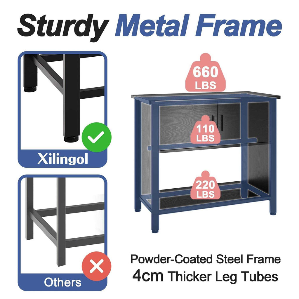 Aquarium Stand with Cabinet for Fish Tank Accessories Storage B525