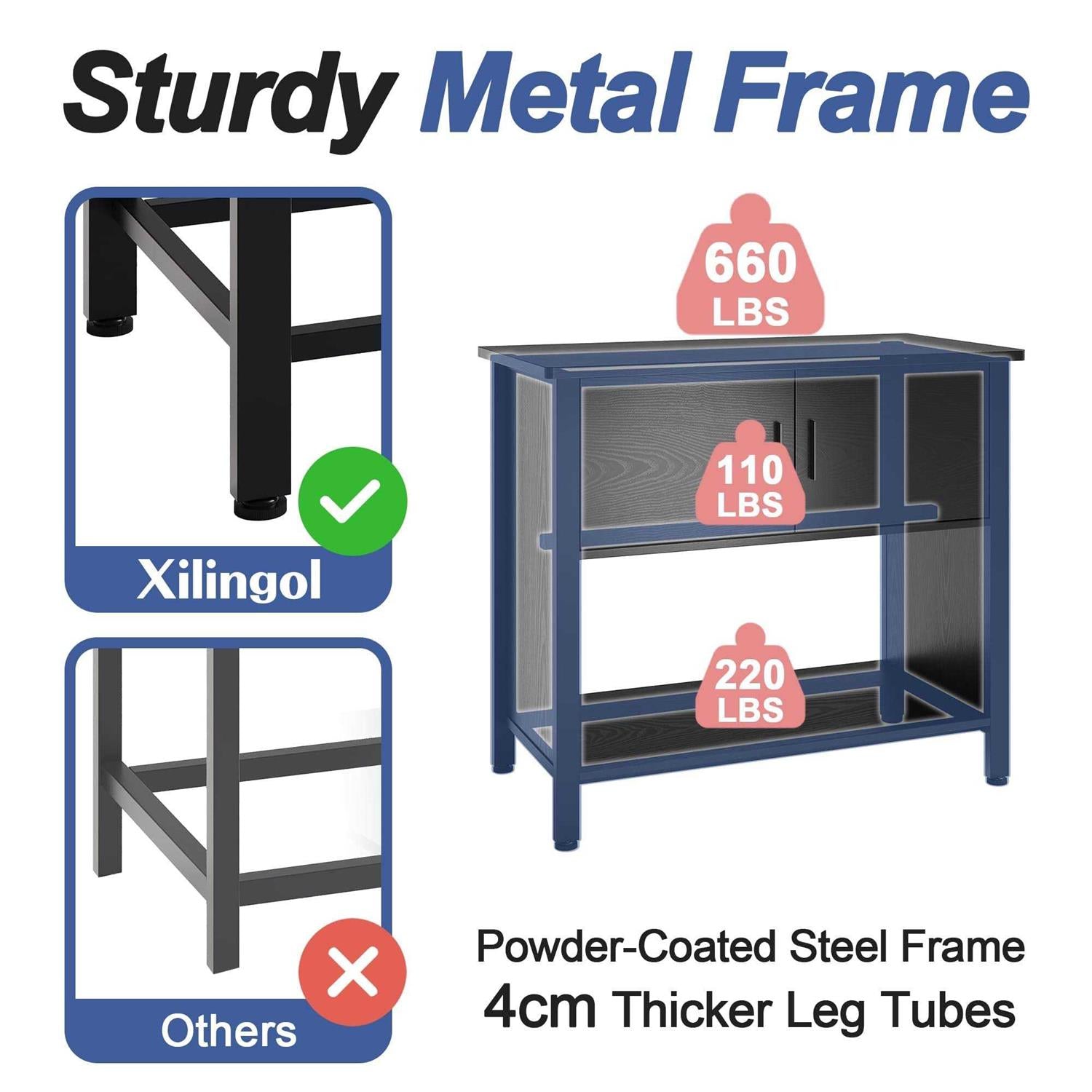 Aquarium Stand with Cabinet for Fish Tank Accessories Storage B525