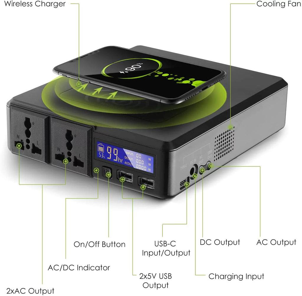 200W 154Wh Portable Power Station with 100W Foldable Solar Panel N194989