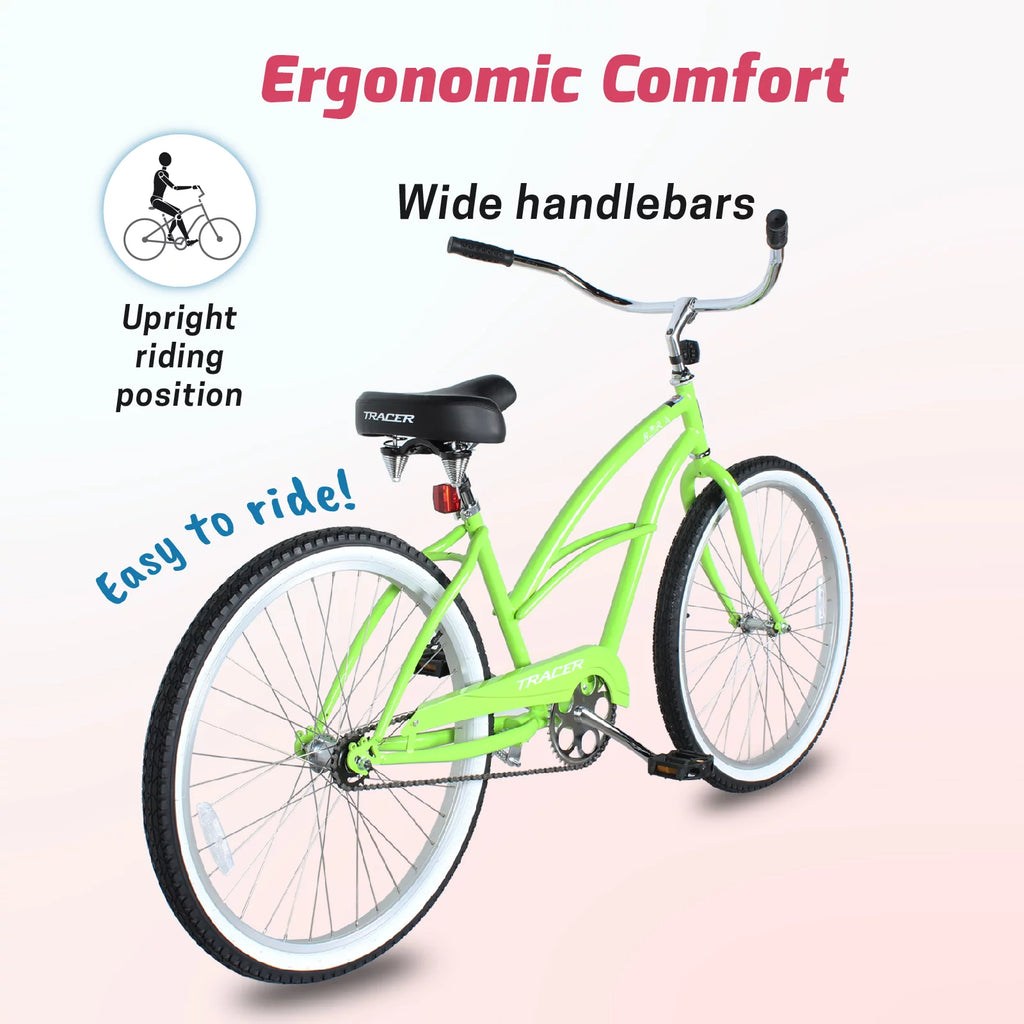 26 Inch Beach Cruiser Bike for Adult, Steel Frame, Coaster Brake S9101