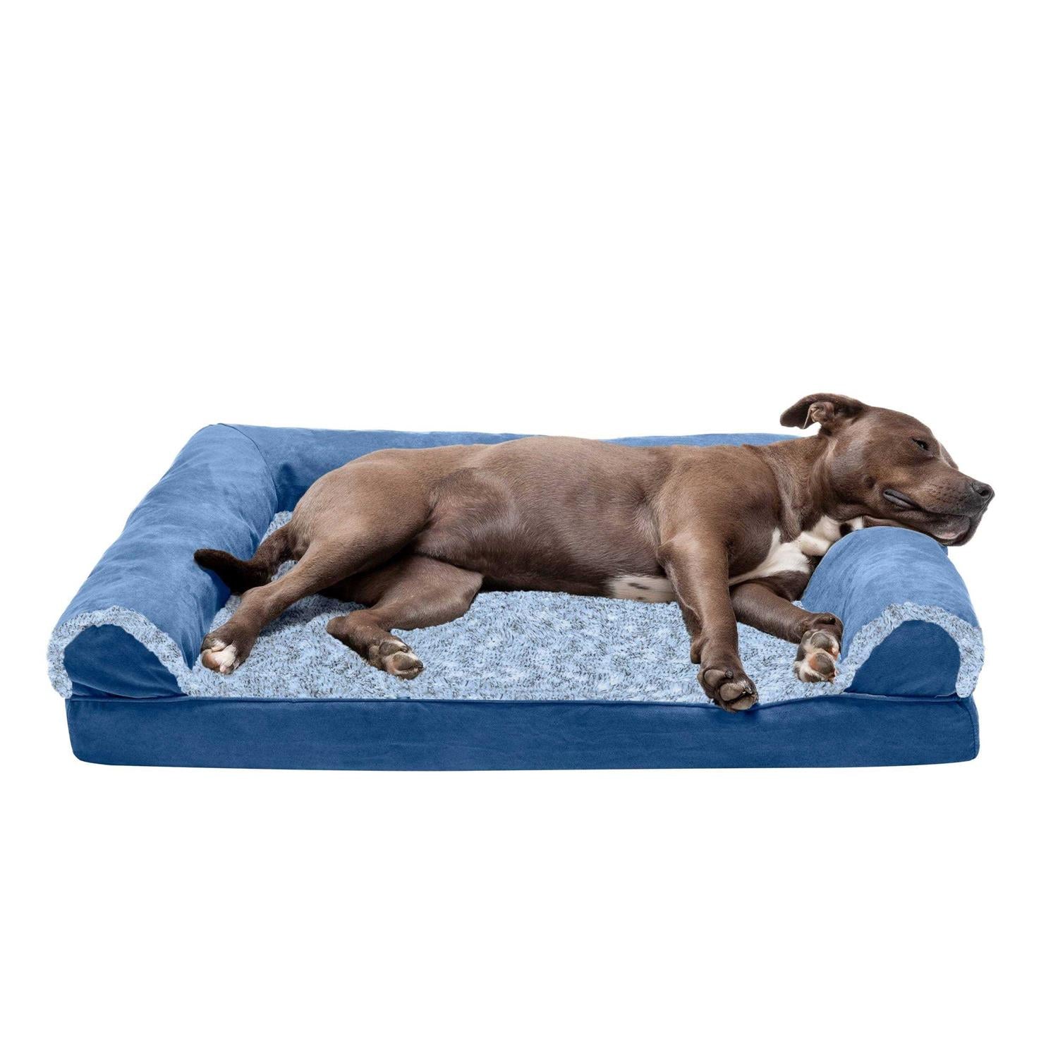 Orthopedic Sofa Dog Bed with Faux Fur Suede X157240