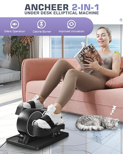 Under Desk Elliptical Machine with Resistance and Speed Modes, Leg Exerciser for Sitting Z110