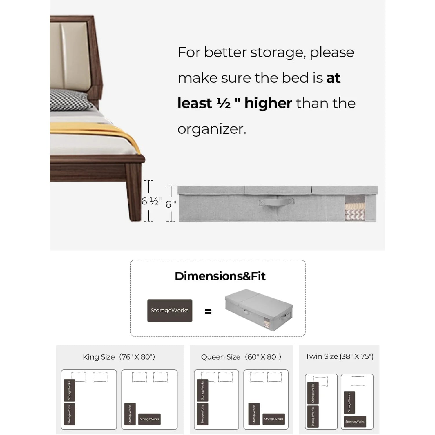 Under Bed Storage Bins with Lids and Handles Z58849