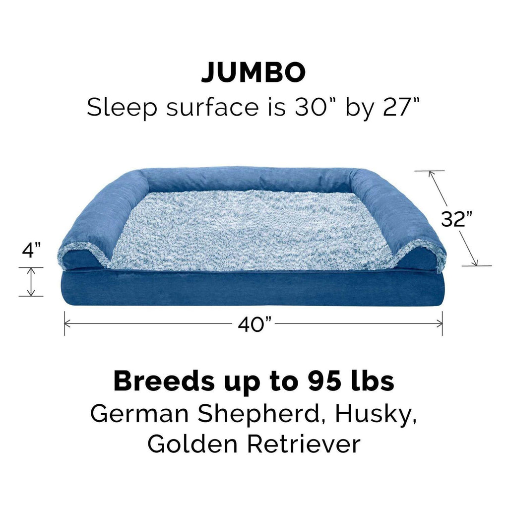 Orthopedic Sofa Dog Bed with Faux Fur Suede X157240