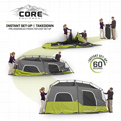 9 Person Instant Cabin Tent - 14' x 9', Green H9128