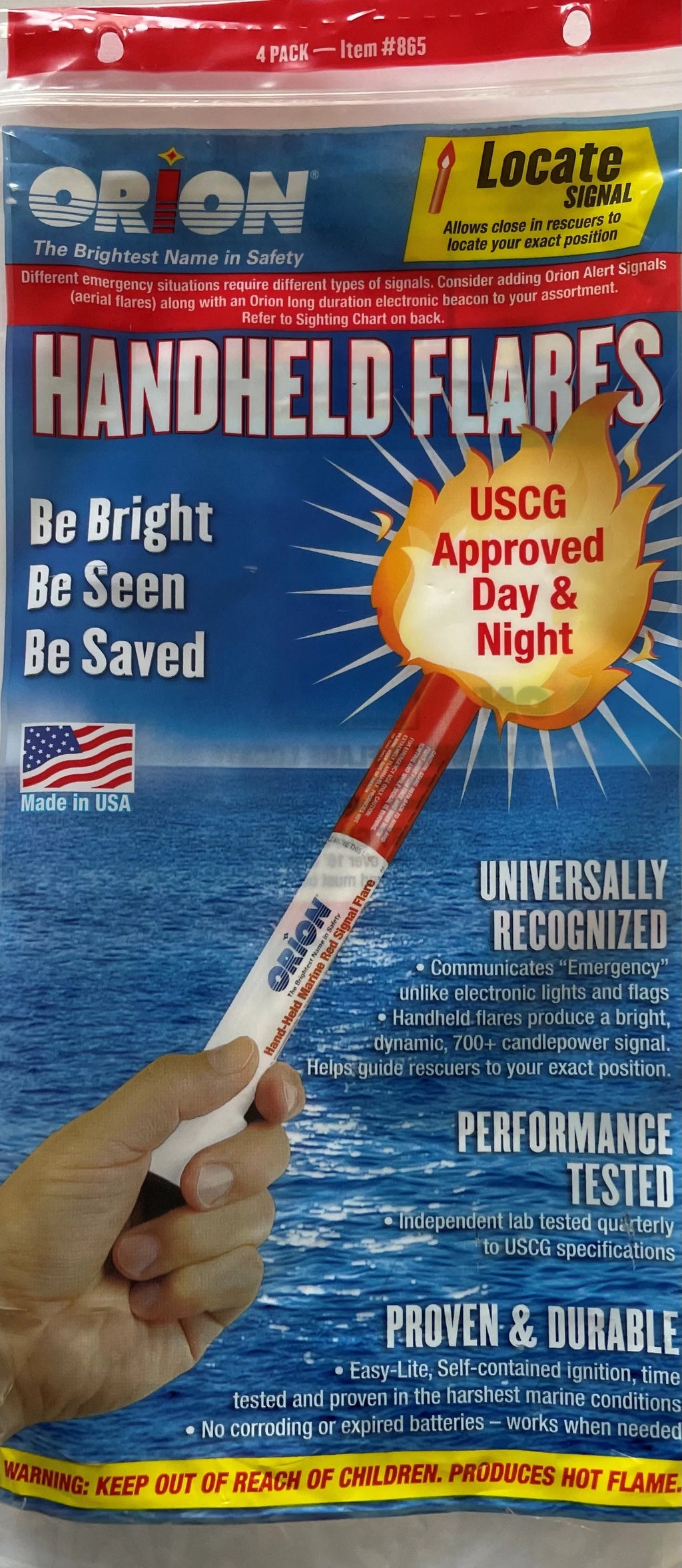 Red Handheld Marine Boating Flares 4 Pack A159