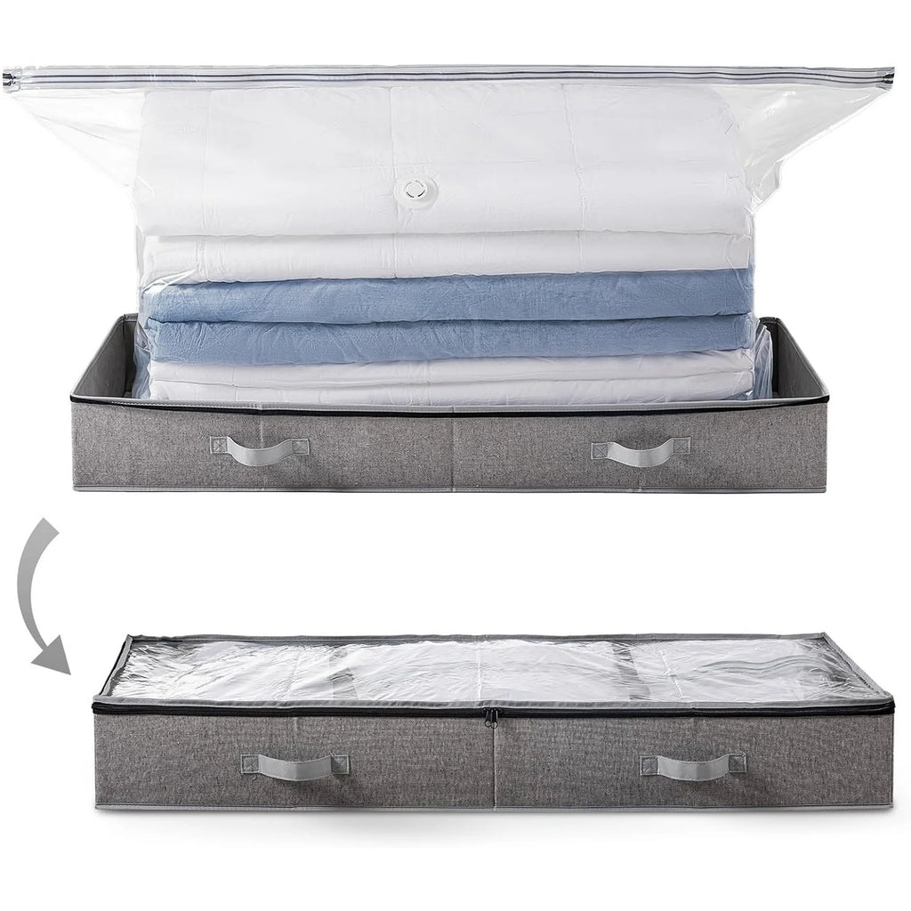 Under Bed Vacuum Seal Storage Bags for Comforters, Large Foldable Box R522566