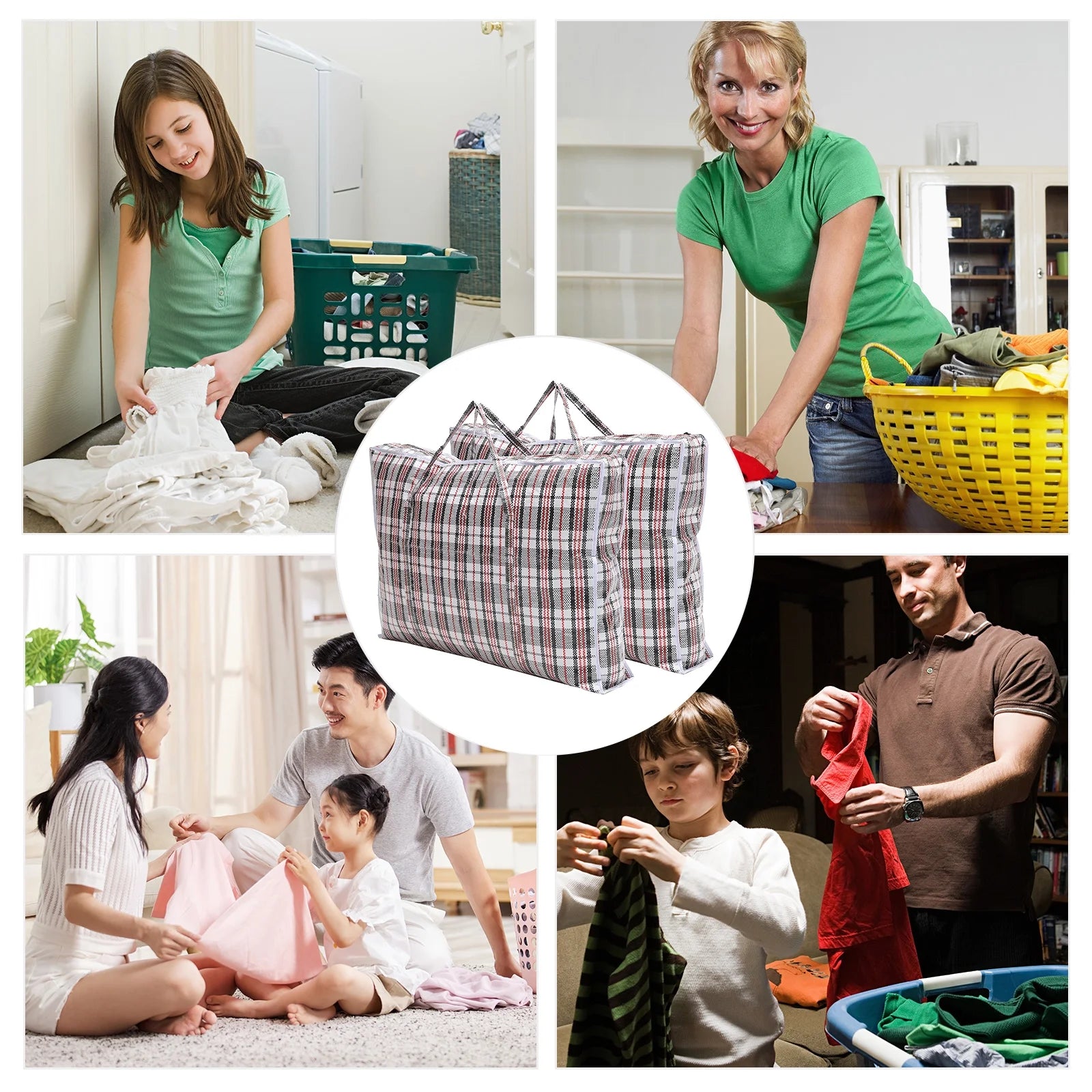 Clothes Storage Bag Basket Large Travel Black S1976
