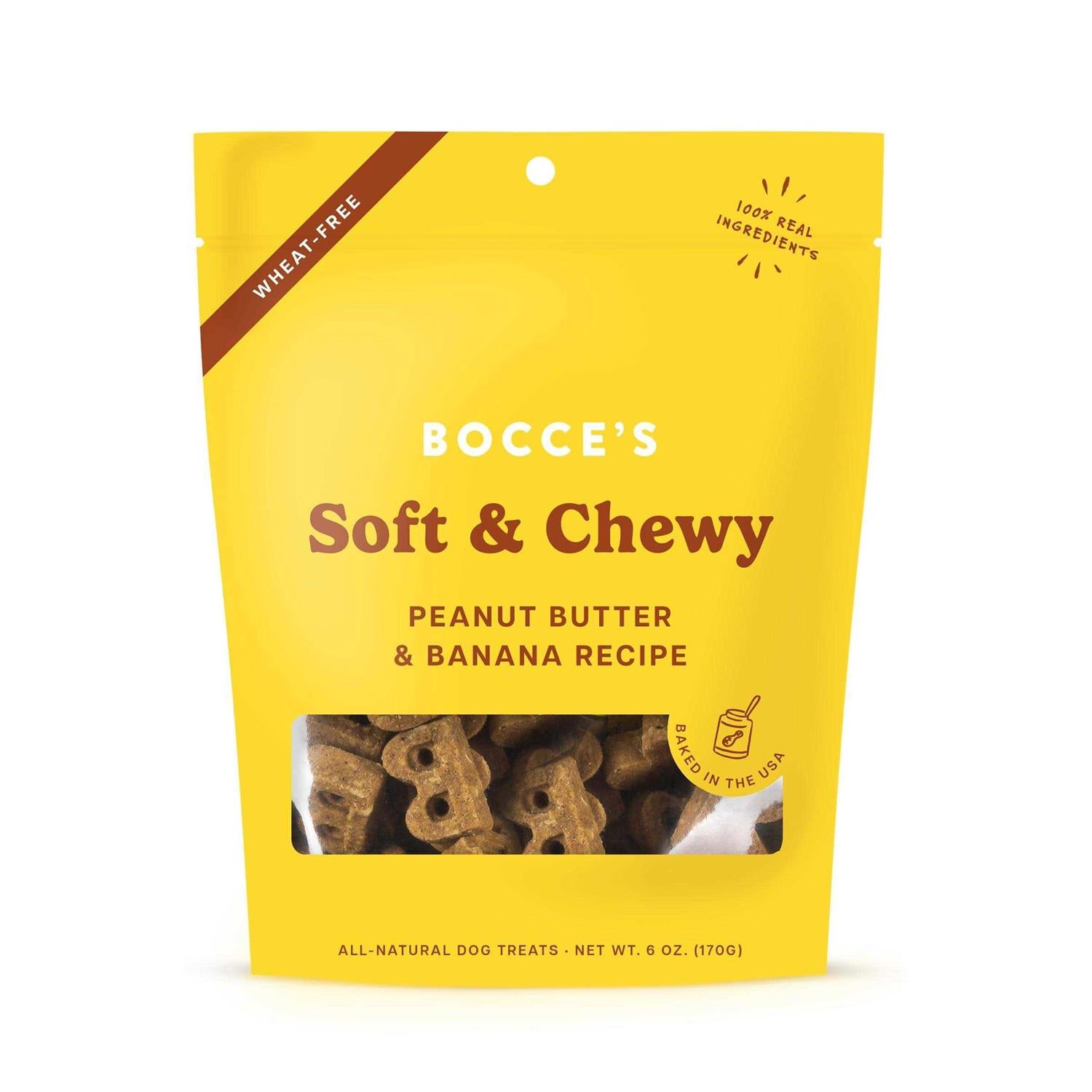 Bocce's Bakery Soft &amp; Chewy Peanut Butter &amp; Banana Dog Treats - Pet Supplies online store