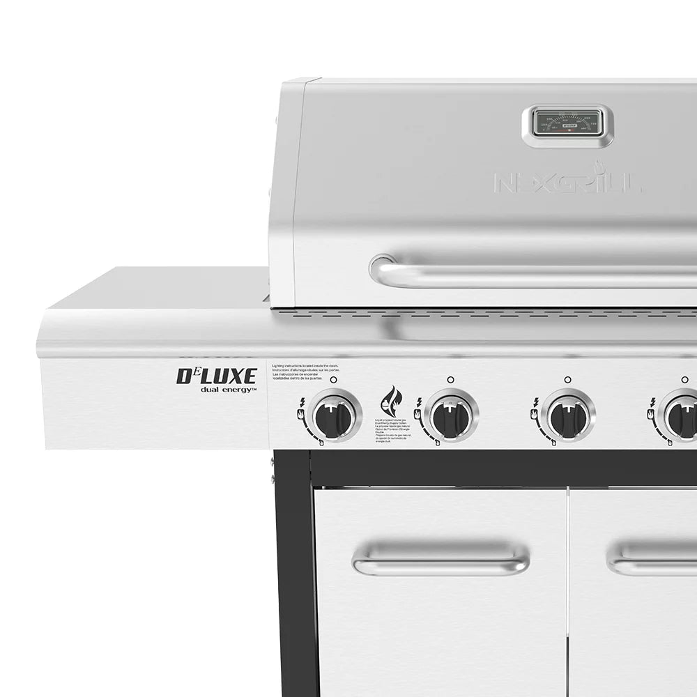 5-Burner Propane Gas Grill with Side Table and Ceramic Searing Side Burner M100