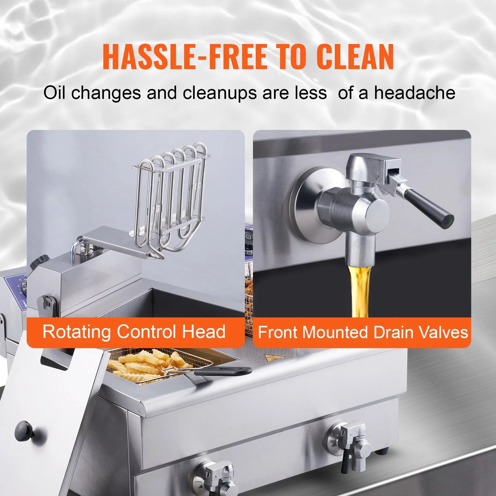 Commercial Electric Deep Fryer, Dual Tanks 3000W Countertop H866
