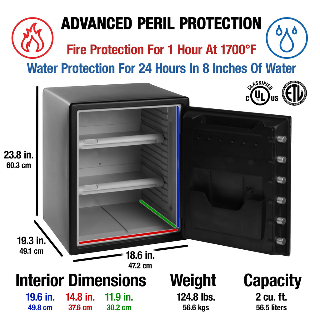 Water and Fire-Resistant Safe with Digital Keypad Lock, 2.0 cu. ft. N1435