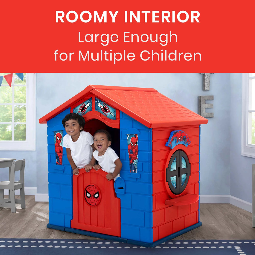 Spider-Man Plastic Indoor/Outdoor Playhouse with Easy Assembly, Blue/Red P80159