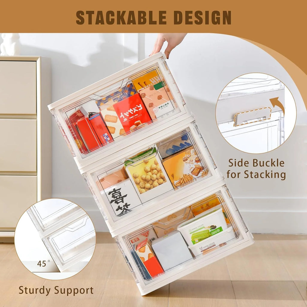 Stackable Clear Plastic Storage Bins with Lids G80963
