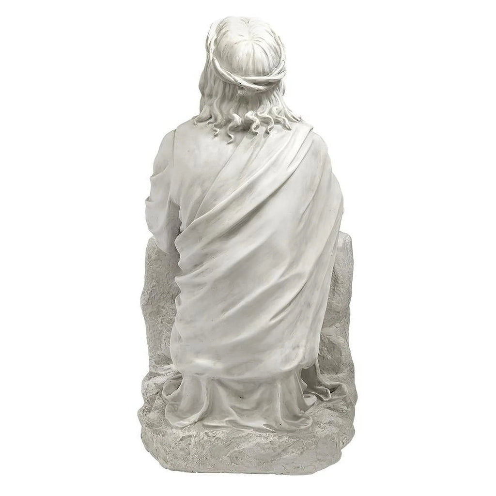 Jesus in the Garden of Gethsemane Religious Garden Statue, 23 Inch, Antique Stone P11946