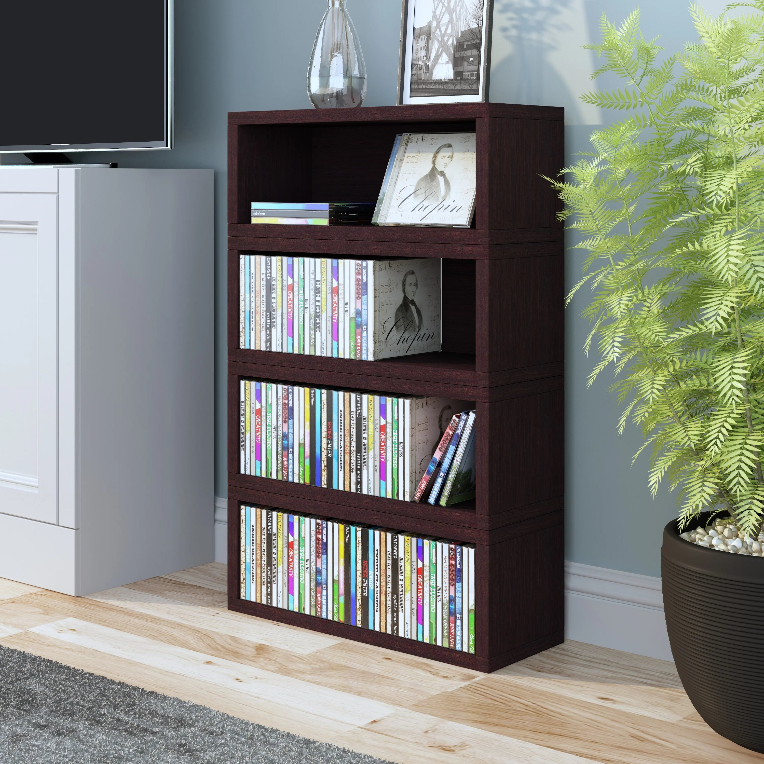 Stackable Media Storage CD Rack, Holds 40 CDs D648790