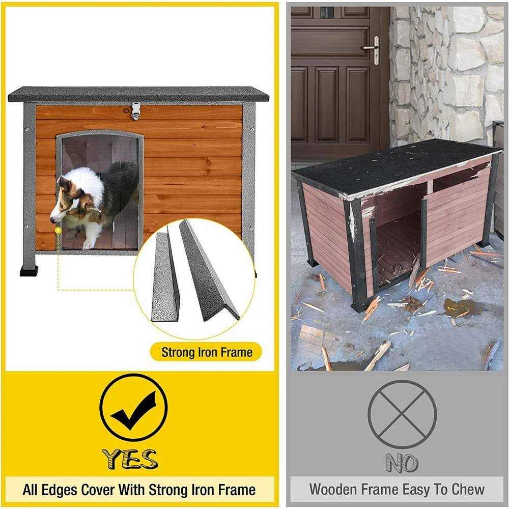 Wooden Dog Crate House with Iron Frame I4234