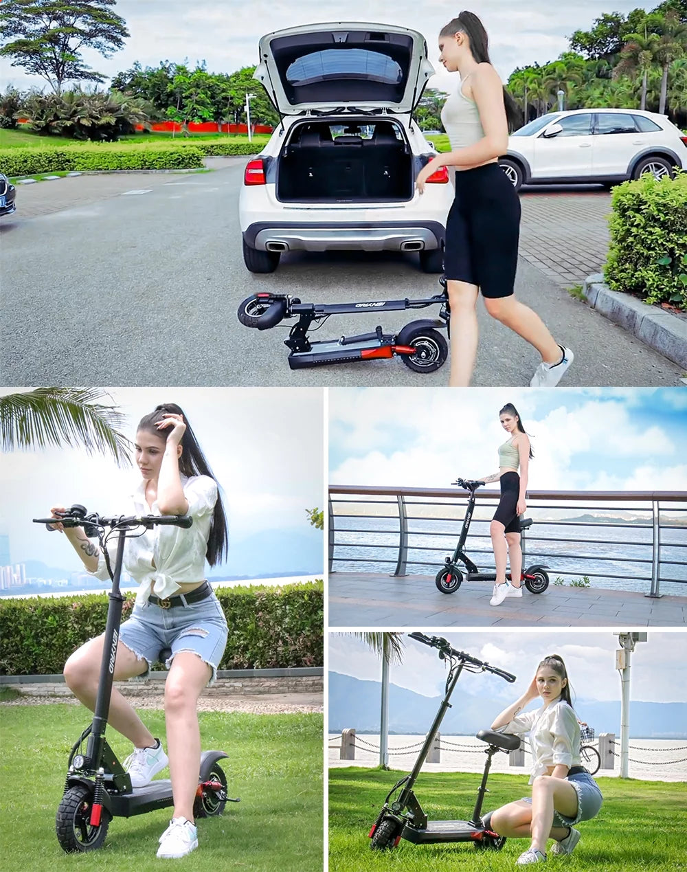 Electric Scooter 28 mph, 25 Miles Range, 700W, 10" Tires, Foldable J207