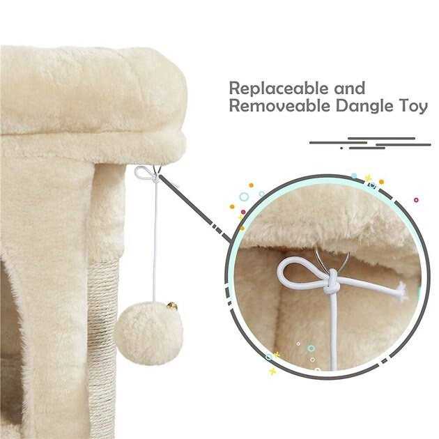 2-Level Plush Cat Tree with Condo J4799
