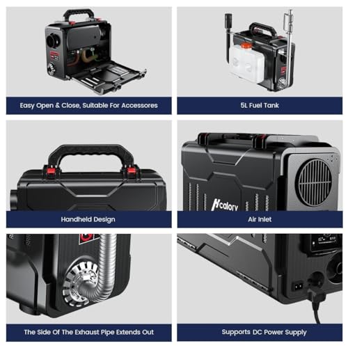 12V Portable Diesel Air Heater, 5KW All-in-One with Bluetooth and LCD Monitor for Car Truck Boat RV Z784756