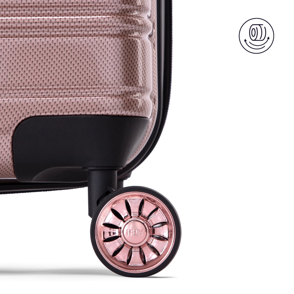 Hardside Luggage 3 Piece Set, 20" Carry-on, 24" and 28" Checked, Rose Gold B9174