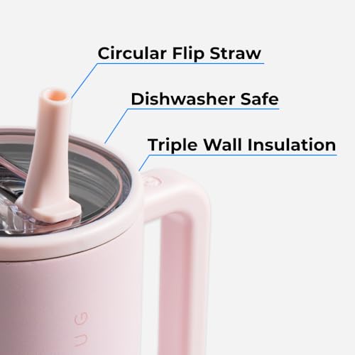 40 oz Insulated Water Bottle with Handle and Flip Straw V72440