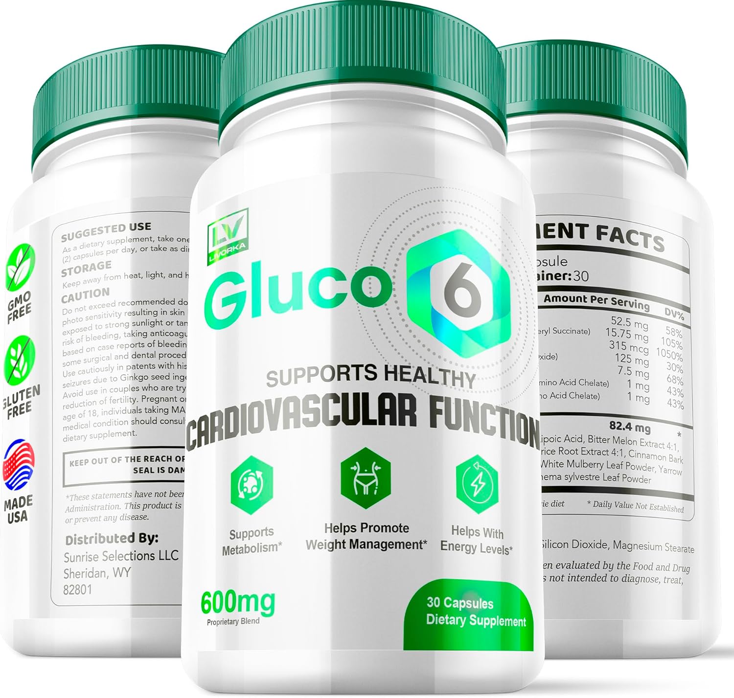 Gluco 6 Blood Support Capsules, 90 Count Z537983