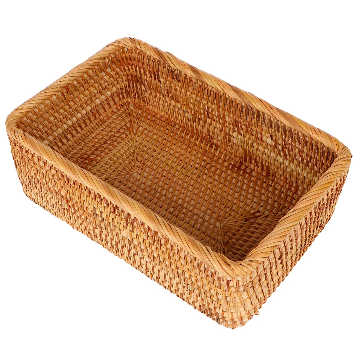 Wicker Basket with Lid Storage Box Y5989