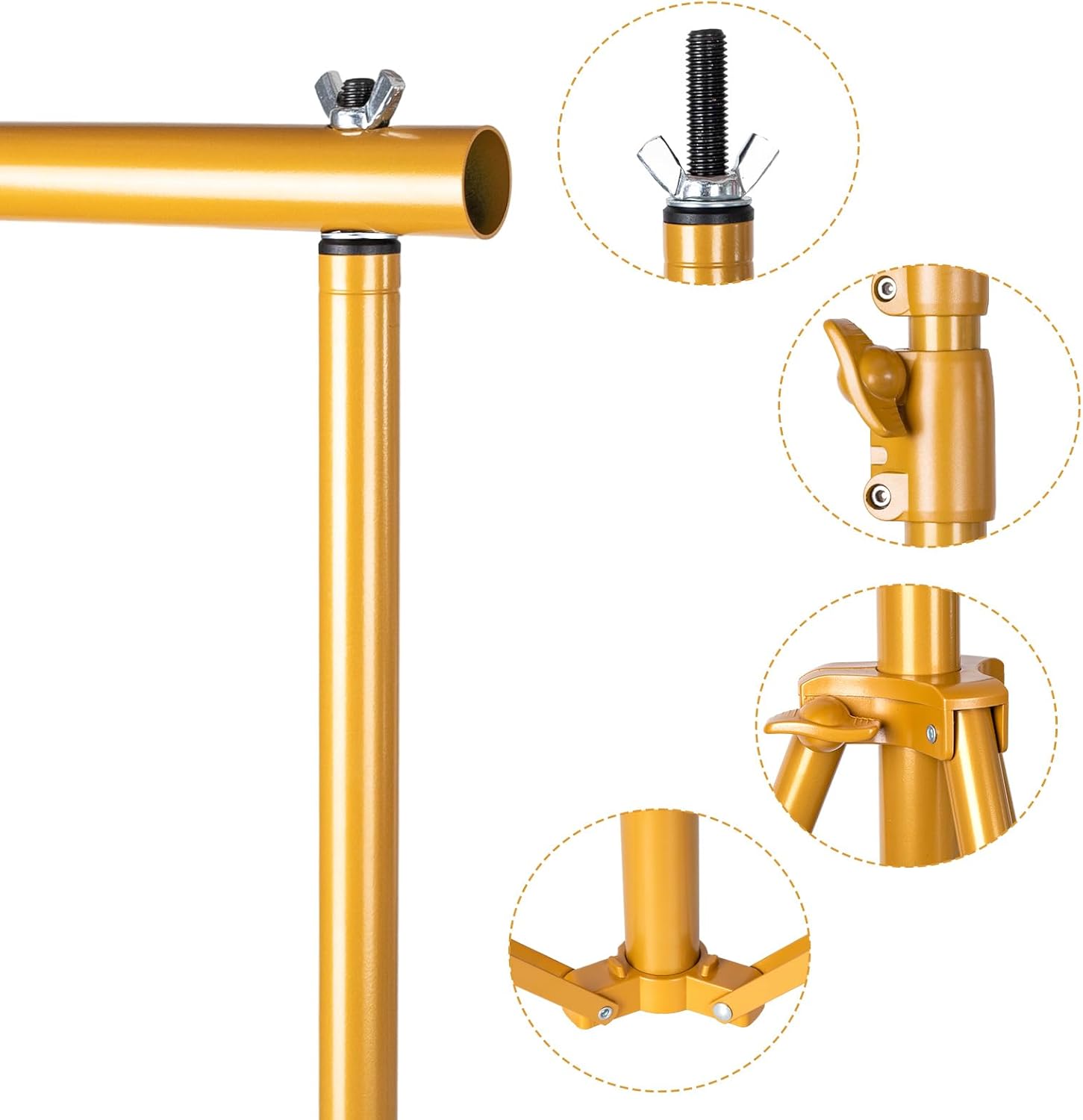 Photography Backdrop Stand, 10x10ft, Gold, with Carry Bag O967328