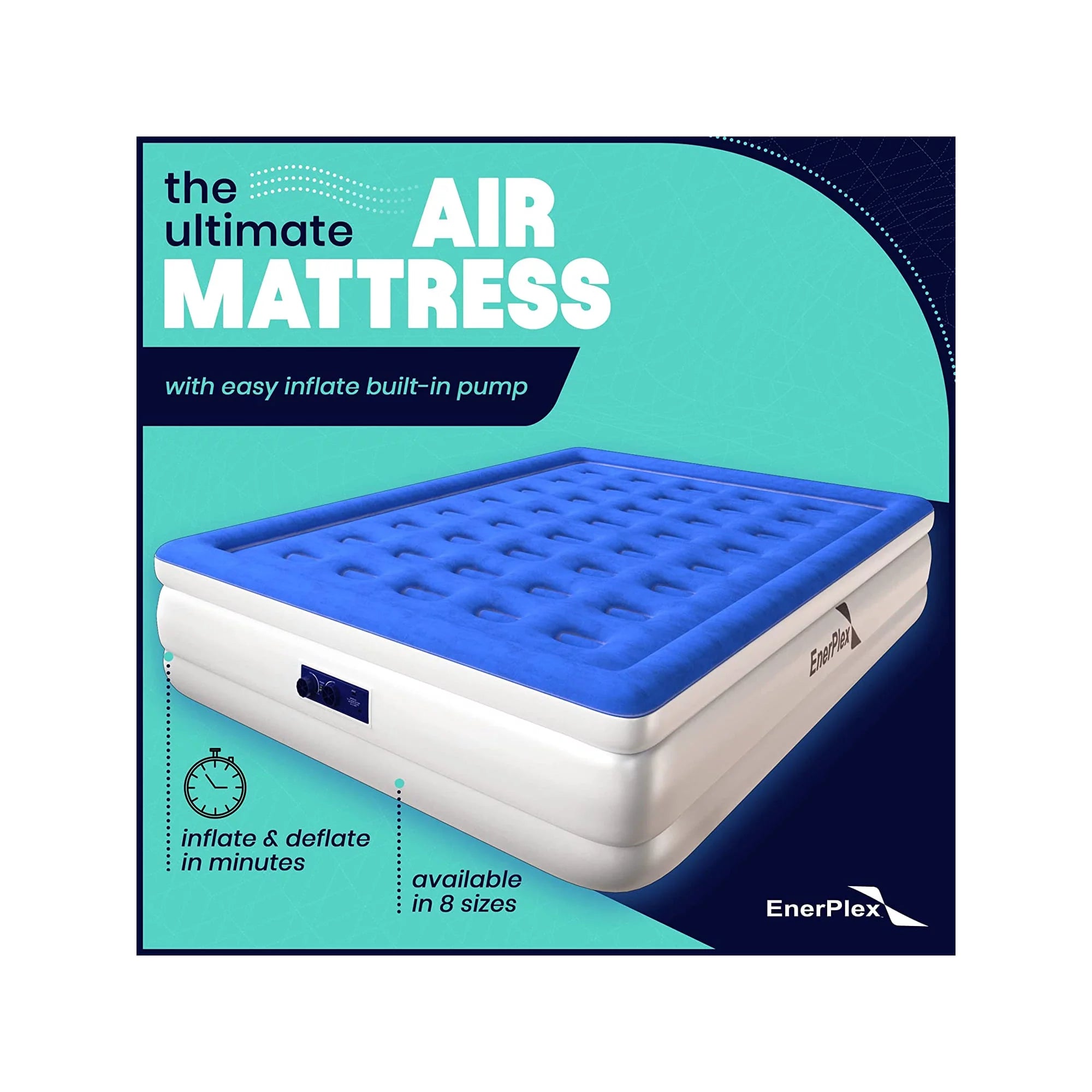 Queen Air Mattress with Built-in Pump, 18 Inch B6401