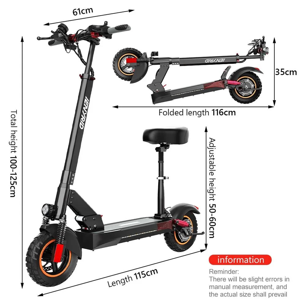Electric Scooter 28 mph, 25 Miles Range, 700W, 10" Tires, Foldable J207