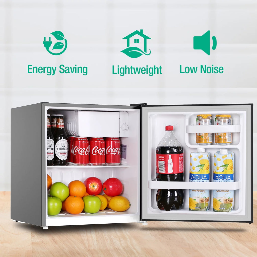 Mini Fridge with Freezer, 1.7 Cu.Ft, Adjustable Thermostat, Reversible Doors, Black H20785