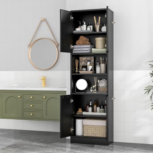 Bathroom Storage Cabinet with 4 Doors and 2 Open Shelves L789