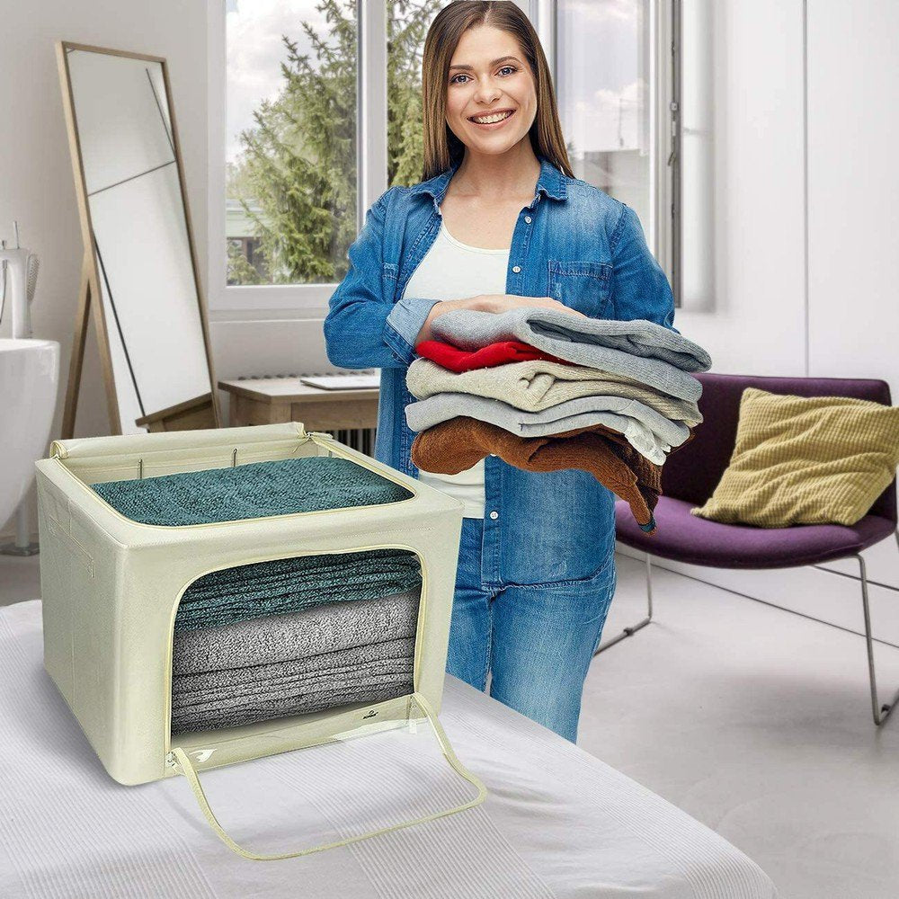 Stackable Clothes & Blanket Storage Bags - Underbed & Closet Organizer (2-Pack) U2111