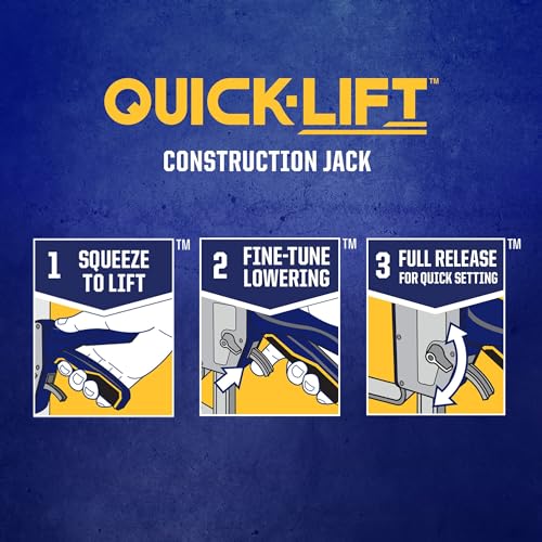 Quick-Lift Construction Jack, Hand Lifting Tool, 10" Lift, 330 lbs Capacity E70825